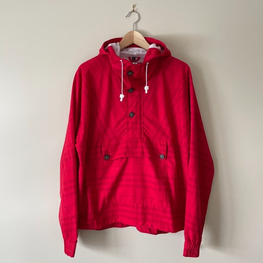 Burberry | Men's Red Nylon and Mesh Windbreaker Anorak - Size M